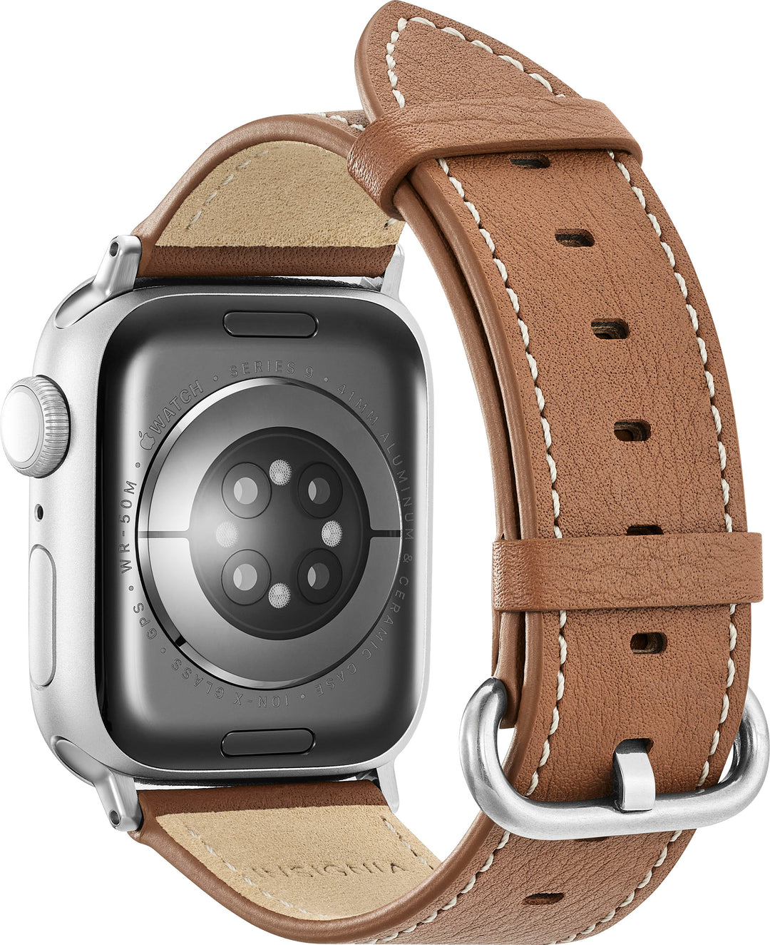 Insignia™ - Leather Band for Apple Watch 38mm, 40mm, 41mm and SE - Chestnut_2