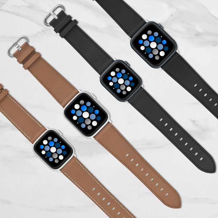 Insignia™ - Leather Band for Apple Watch 38mm, 40mm, 41mm and SE - Chestnut_6