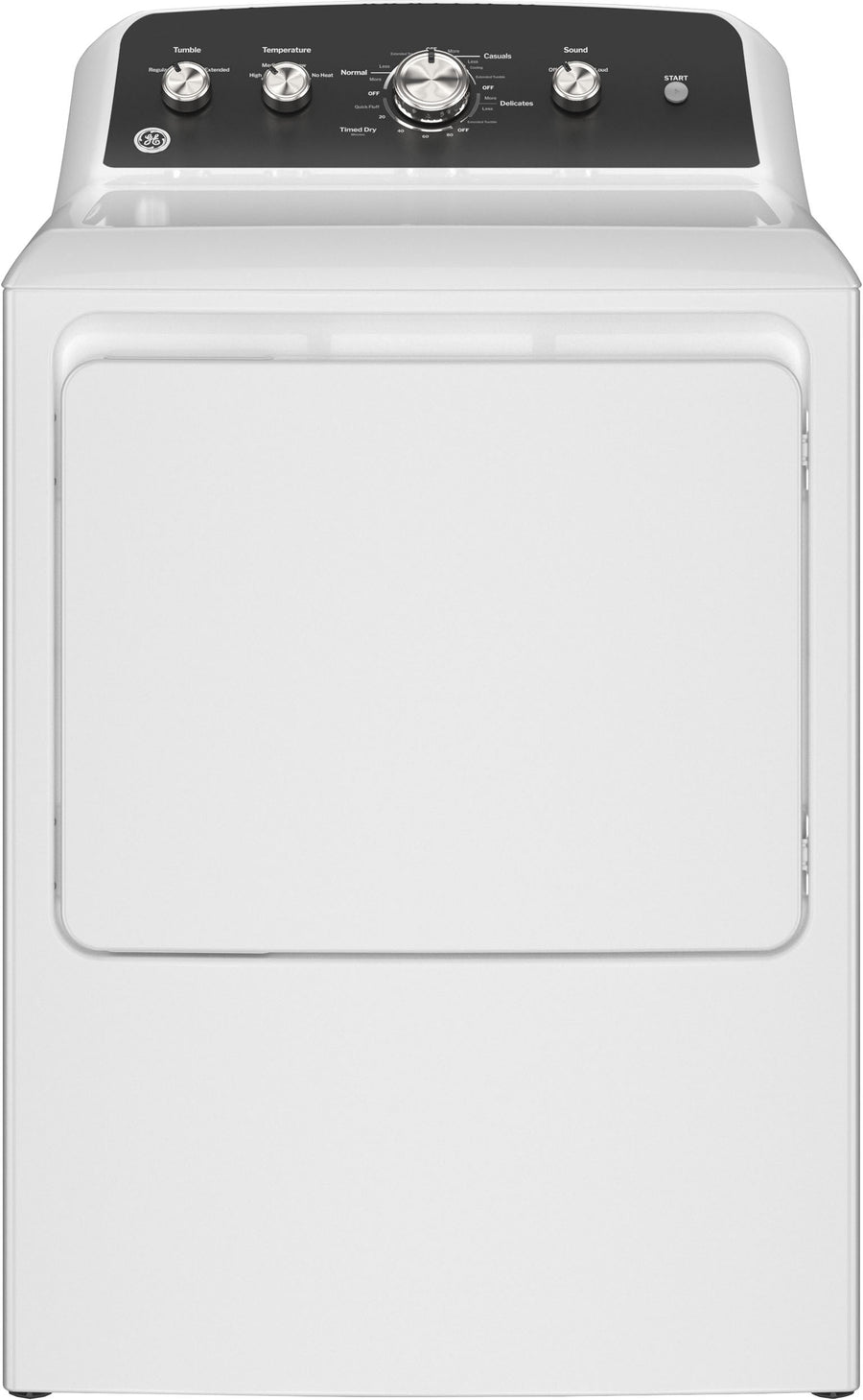 GE - 7.2 Cu. Ft. Electric Dryer with Long Venting up to 120 Ft. - White with Black_0