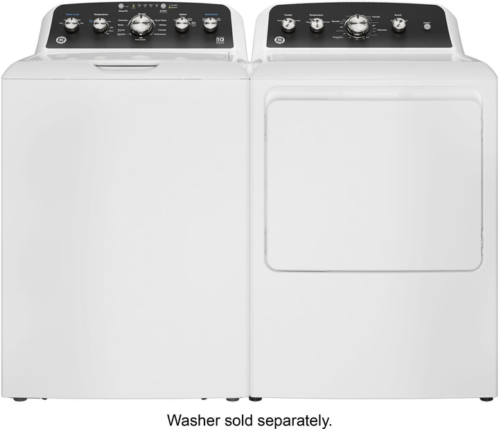 GE - 7.2 Cu. Ft. Electric Dryer with Long Venting up to 120 Ft. - White with Black_2