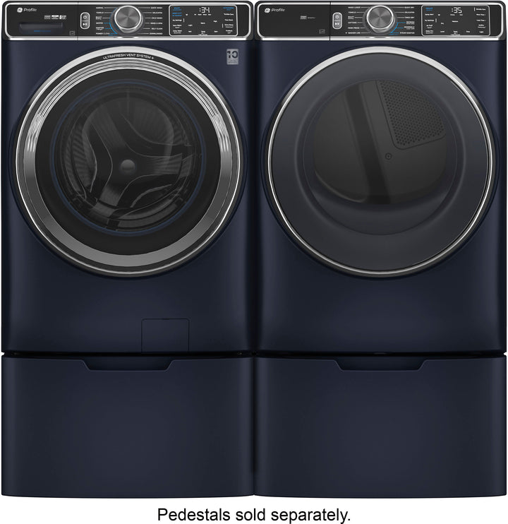 GE Profile - 7.8 Cu. Ft. Stackable Smart Electric Dryer with Steam and Sanitize Cycle - Saphire Blue_8