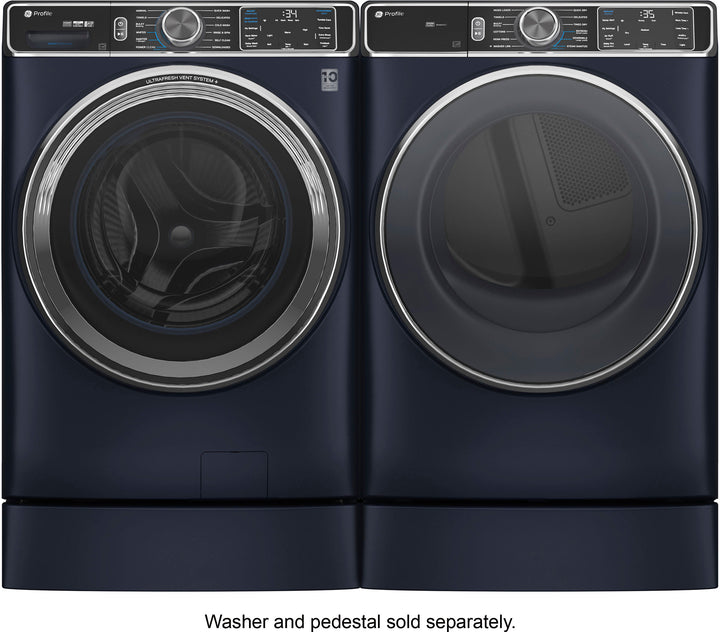 GE Profile - 7.8 Cu. Ft. Stackable Smart Electric Dryer with Steam and Sanitize Cycle - Saphire Blue_12