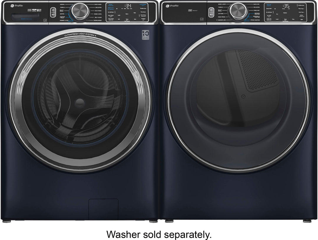 GE Profile - 7.8 Cu. Ft. Stackable Smart Electric Dryer with Steam and Sanitize Cycle - Saphire Blue_15
