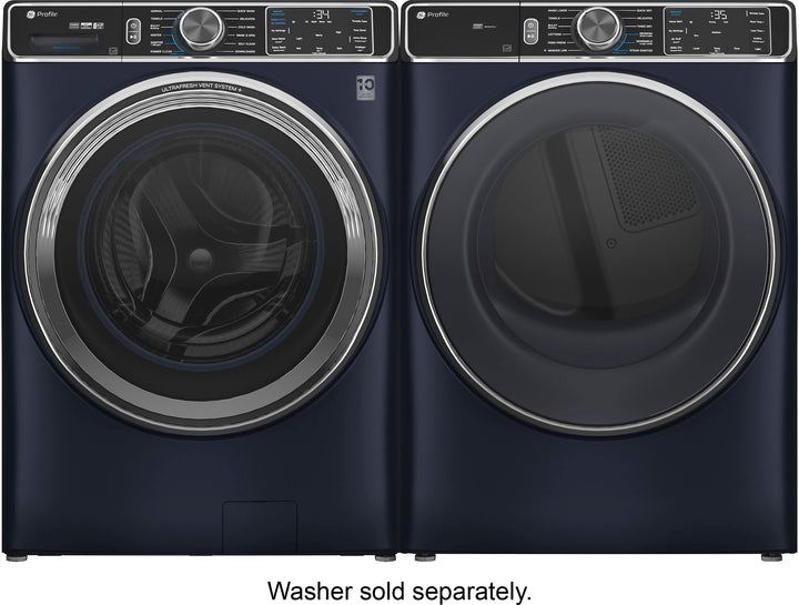 GE Profile - 7.8 Cu. Ft. Stackable Smart Electric Dryer with Steam and Washer Link - Saphire Blue_14