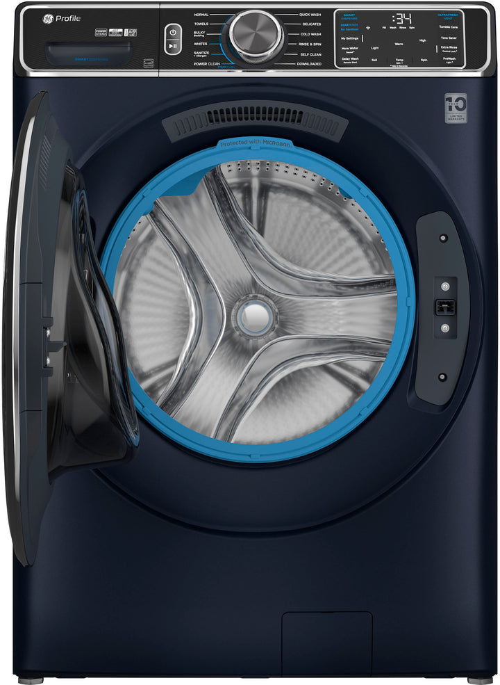 GE Profile - 5.3 Cu. Ft. Stackable Smart Front Load Washer with Steam and UltraFresh Vent System+ With OdorBlock - Saphire Blue_2