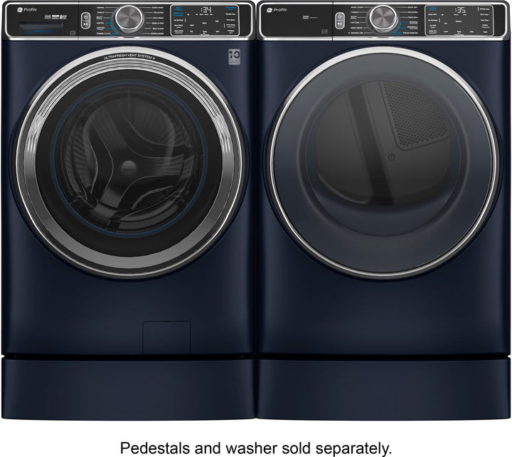 GE Profile - 5.3 Cu. Ft. Stackable Smart Front Load Washer with Steam and UltraFresh Vent System+ With OdorBlock - Saphire Blue_11