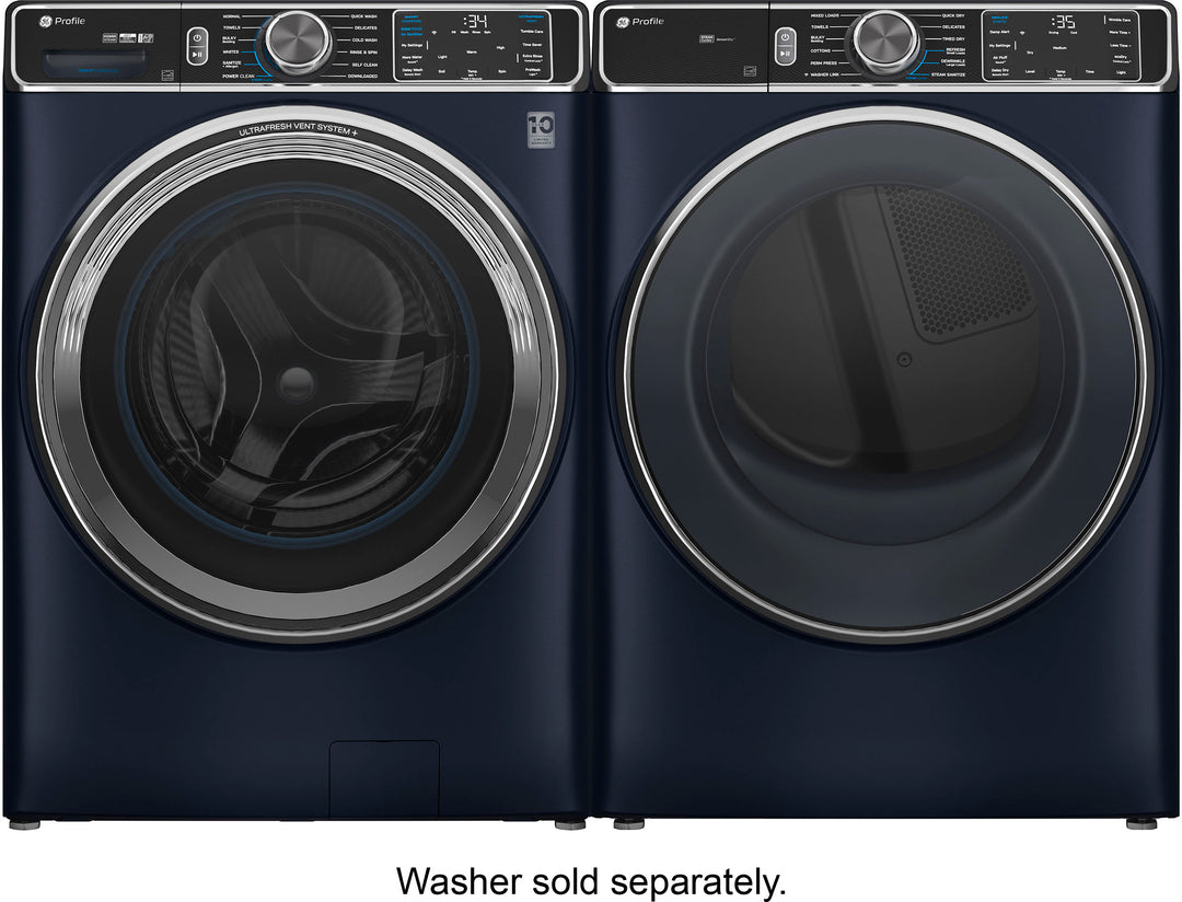 GE Profile - 5.3 Cu. Ft. Stackable Smart Front Load Washer with Steam and UltraFresh Vent System+ With OdorBlock - Saphire Blue_13