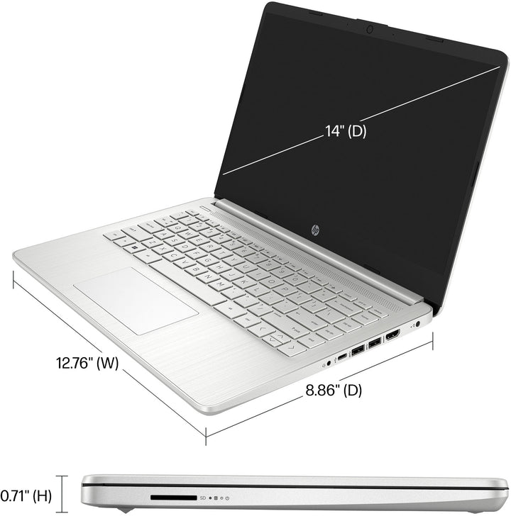 HP - 14" Laptop - Intel Pentium Silver - 4GB LPDDR5 Memory - 128GB SSD - Natural Silver_3