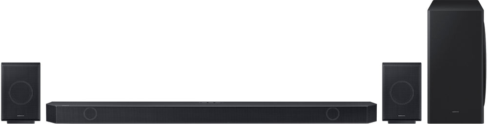 Samsung - Q series 9.1.4ch Wireless True Dolby Atmos Soundbar with Q-Symphony and Rear Speakers- Titan Black - Black_1