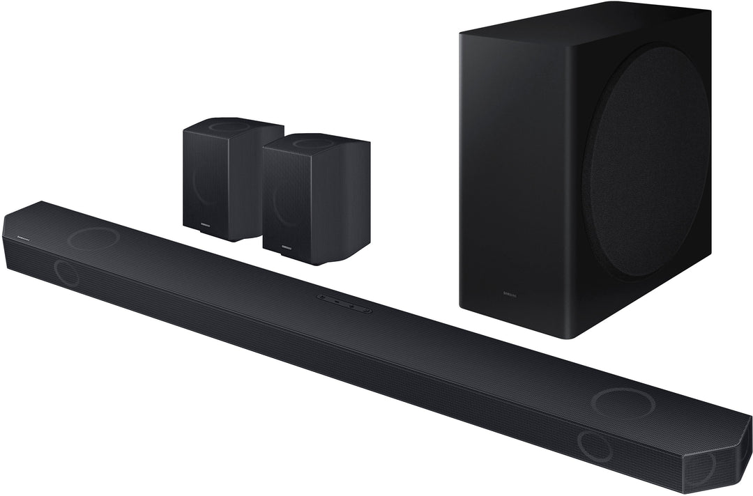 Samsung - Q series 9.1.4ch Wireless True Dolby Atmos Soundbar with Q-Symphony and Rear Speakers- Titan Black - Black_2