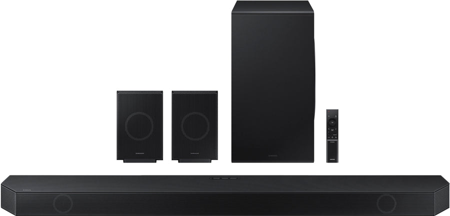 Samsung - Q series 11.1.4 ch. Wireless Dolby Atmos Soundbar + Rear Speakers w/ Q-Symphony- Titan Black. - Black_0