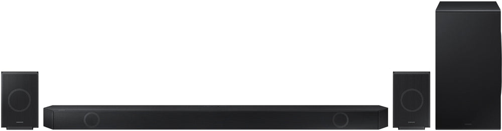 Samsung - Q series 11.1.4 ch. Wireless Dolby Atmos Soundbar + Rear Speakers w/ Q-Symphony- Titan Black. - Black_1