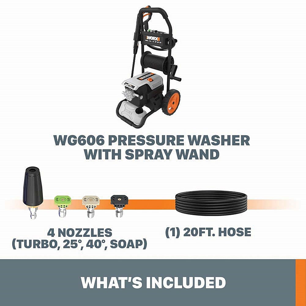 WORX - WG607 Electric Pressure Washer up to 2000 PSI - Black_1