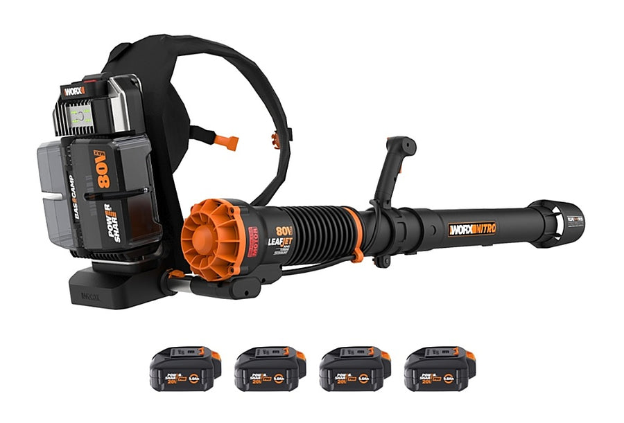 WORX - 80V LEAFJET Cordless Backpack Leaf Blower with Brushless Motor, Variable Speed (Batteries & Charger Included) - Black_0