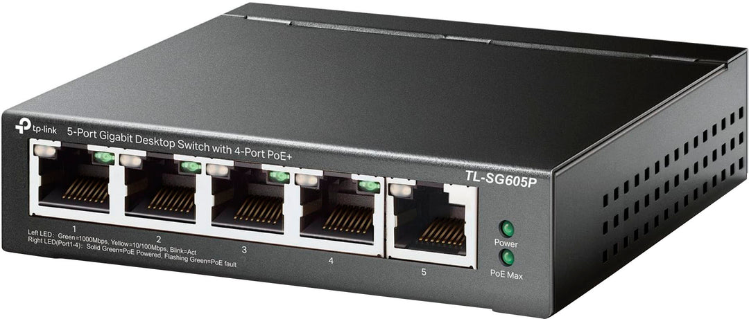 TP-Link - 5-Port Gigabit Desktop PoE+ Switch - Black_0