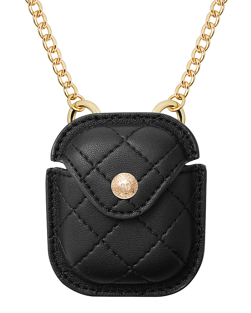 WITHit - Anne Klein - Quilted Crossbody Case for Apple AirPods - Black/Gold_0
