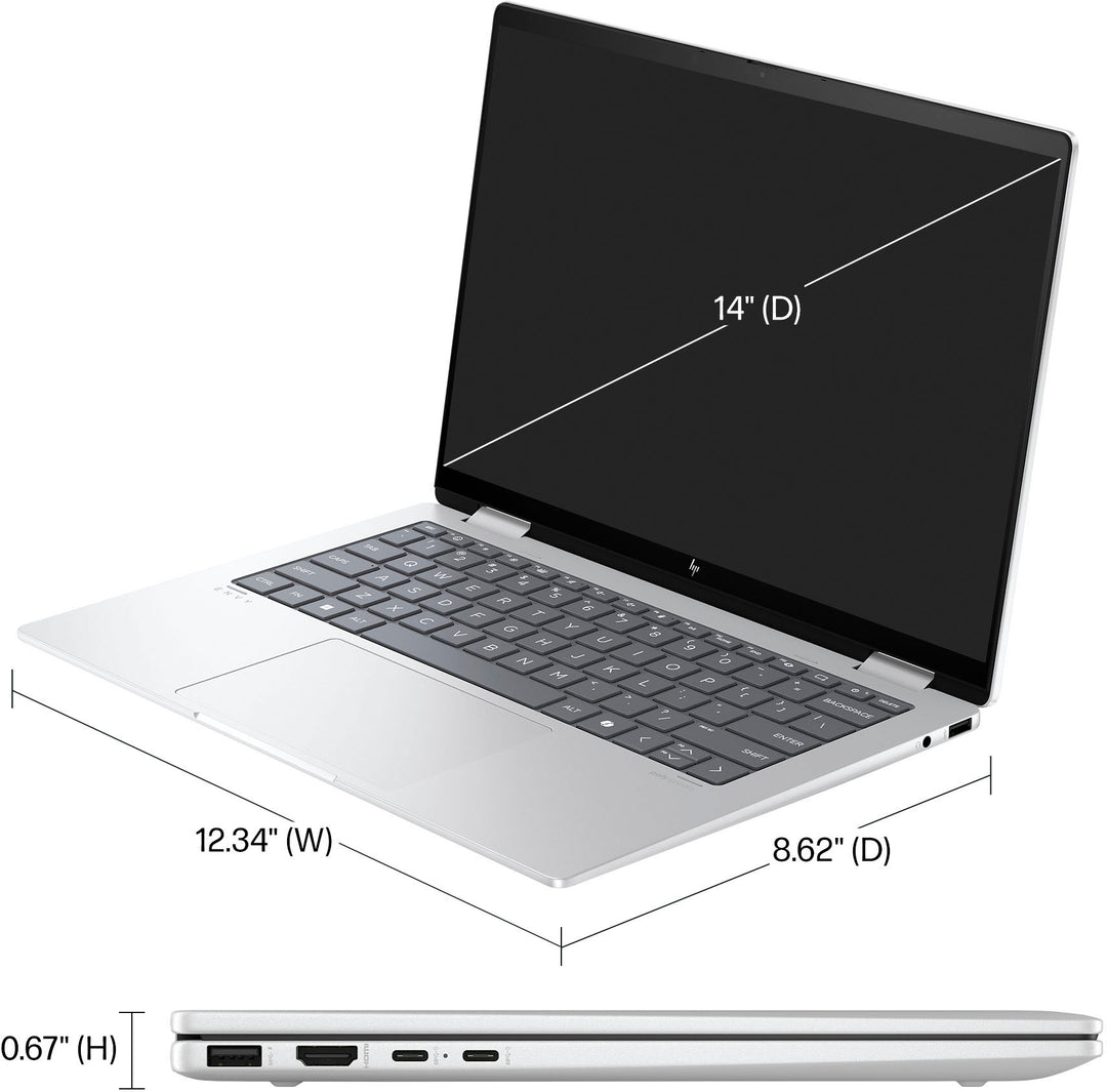 HP - Envy 2-in-1 14" Wide Ultra XGA Touch-Screen Laptop - AMD Ryzen 7 - 16GB Memory - 1TB SSD - Glacier Silver_3