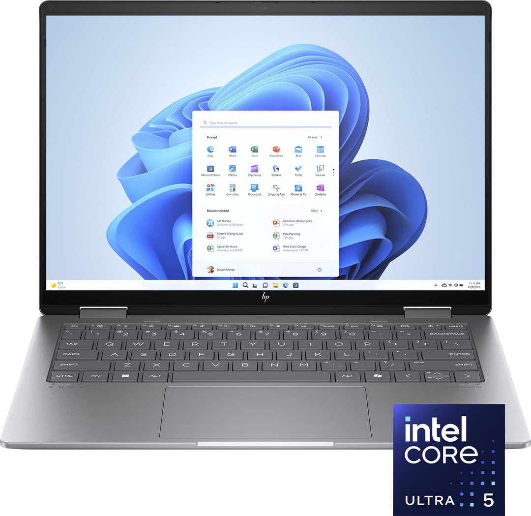 HP - Envy 2-in-1 14" Wide Ultra XGA Touch-Screen Laptop - Intel Core Ultra 5 - 16GB Memory - 512GB SSD - Meteor Silver_10