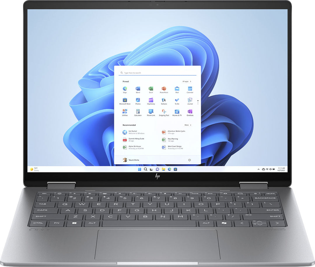 HP - Envy 2-in-1 14" Wide Ultra XGA Touch-Screen Laptop - Intel Core Ultra 5 - 16GB Memory - 512GB SSD - Meteor Silver_0