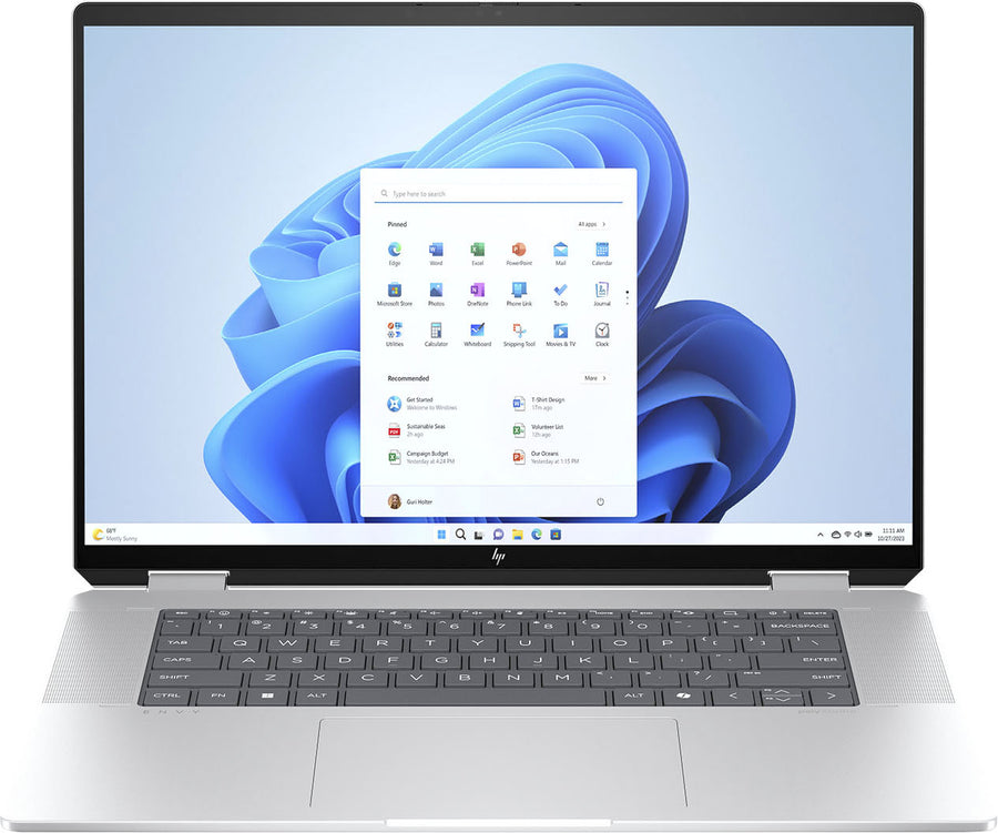 HP - Envy 2-in-1 16" Wide Ultra XGA Touch-Screen Laptop - Intel Core Ultra 5 - 16GB Memory - 512GB SSD - Glacier Silver_0