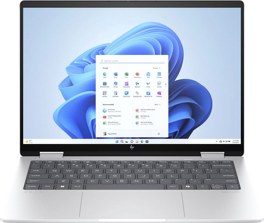 HP - Envy 2-in-1 14" Wide Ultra XGA Touch-Screen Laptop - AMD Ryzen 5 - 16GB Memory - 512GB SSD - Glacier Silver_0