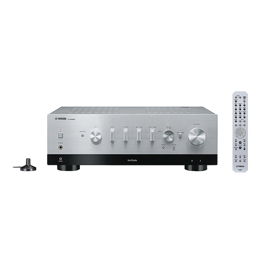 Yamaha - Bluetooth 240-Watt-Continuous-Power 2.0-Channel Network Stereo Receiver with Remote, R-N1000A - Silver_0