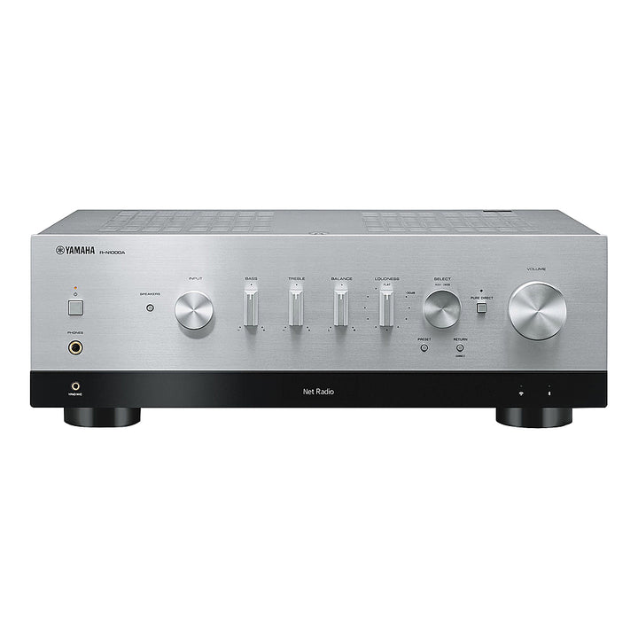 Yamaha - Bluetooth 240-Watt-Continuous-Power 2.0-Channel Network Stereo Receiver with Remote, R-N1000A - Silver_3