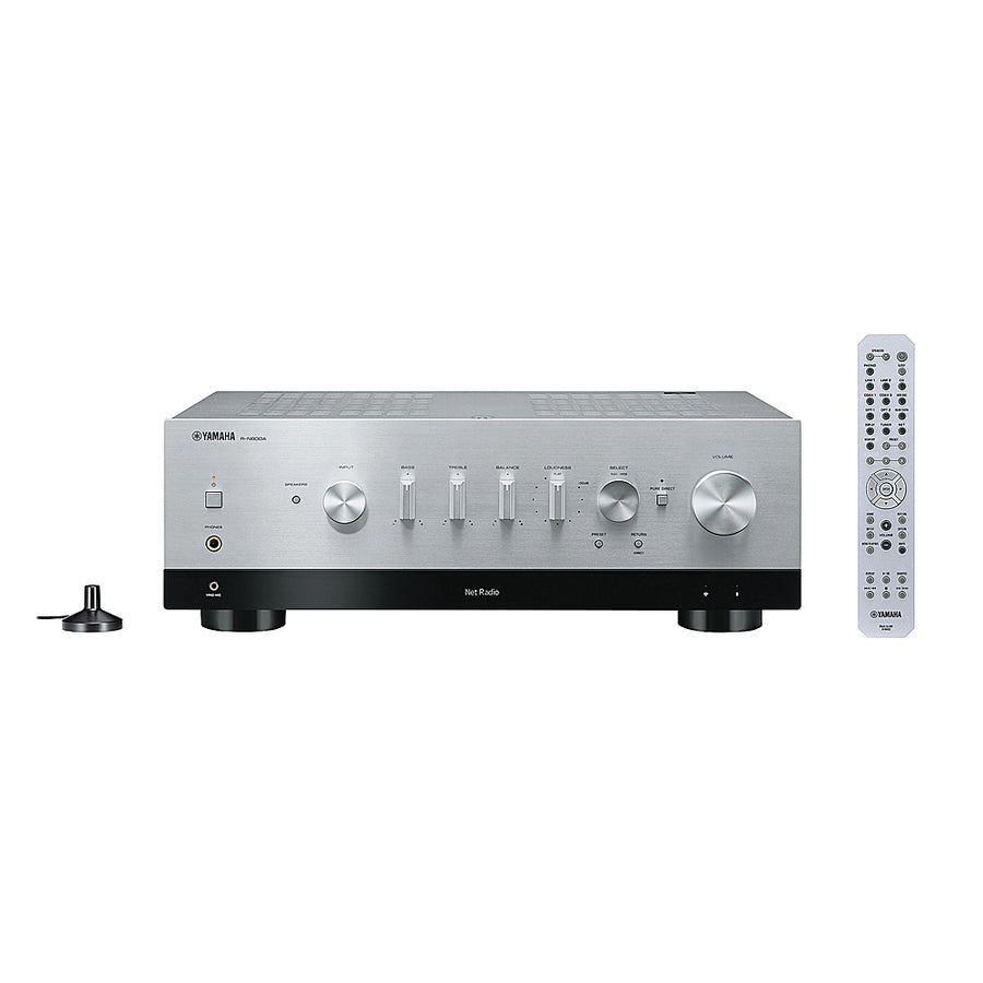 Yamaha - Bluetooth 240-Watt-Continuous-Power 2.0-Channel Network Stereo Receiver with Remote, R-N800A - Silver_0