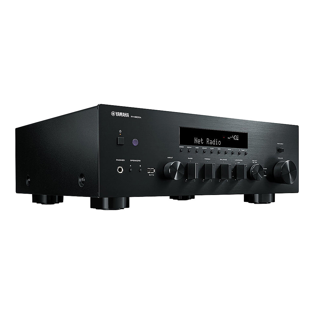 Yamaha - Bluetooth 120-Watt-Continuous-Power 2.0-Channel Network Stereo Receiver with Remote, R-N600A - Black_1