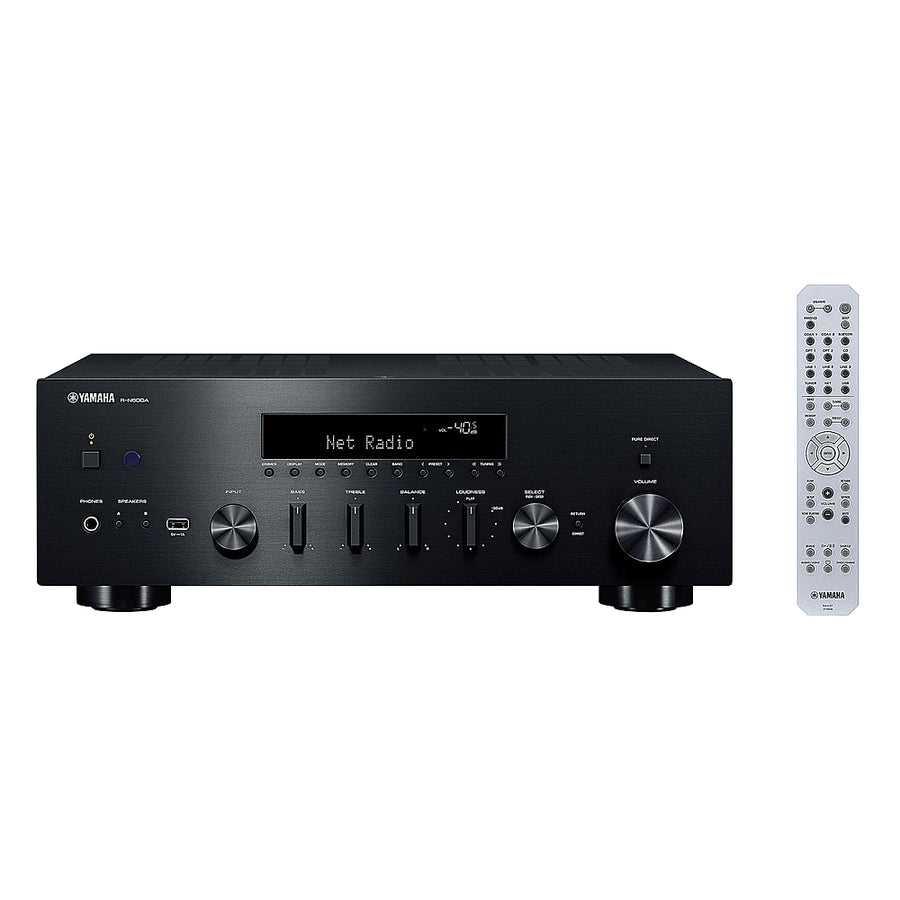 Yamaha - Bluetooth 120-Watt-Continuous-Power 2.0-Channel Network Stereo Receiver with Remote, R-N600A - Black_0