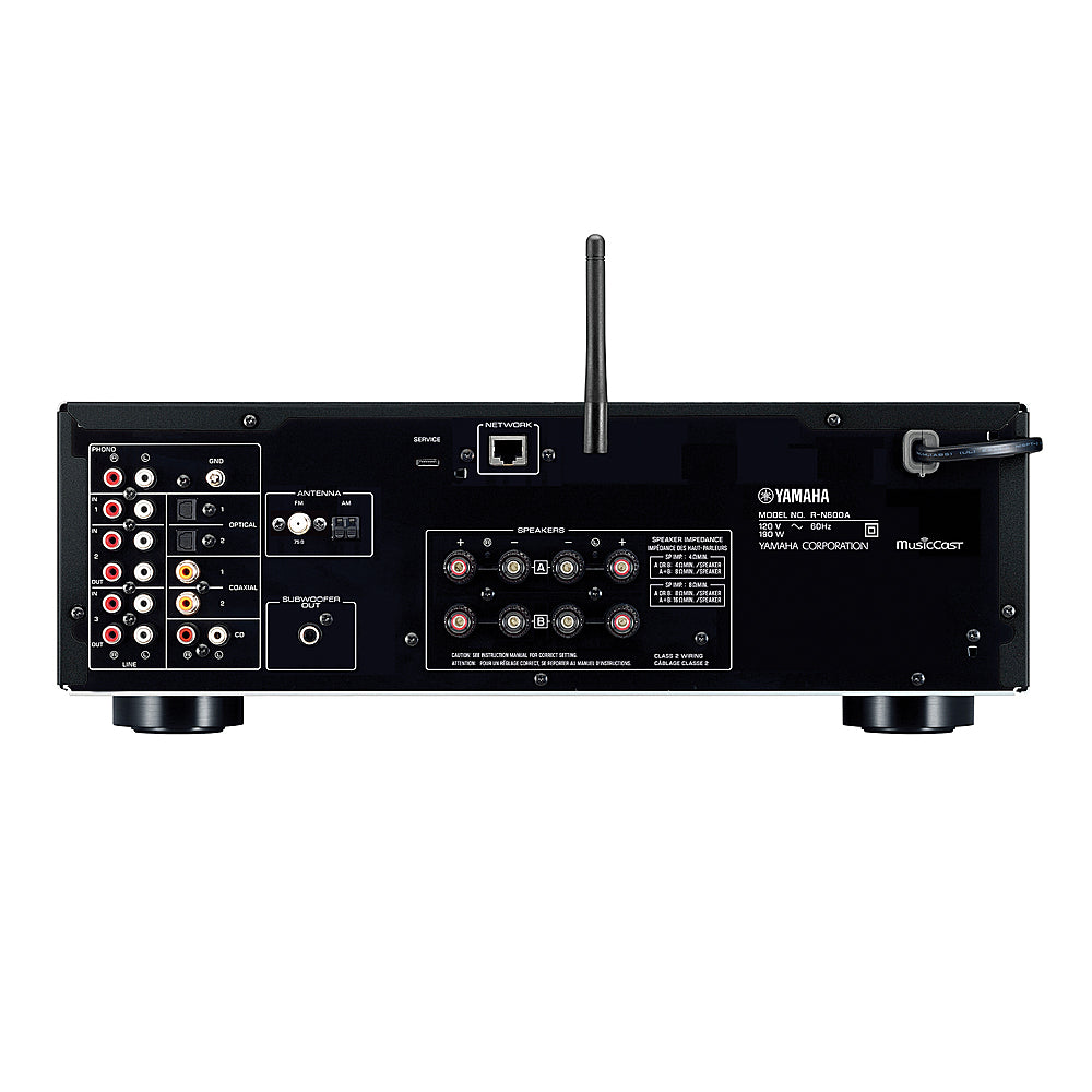 Yamaha - Bluetooth 120-Watt-Continuous-Power 2.0-Channel Network Stereo Receiver with Remote, R-N600A - Black_5