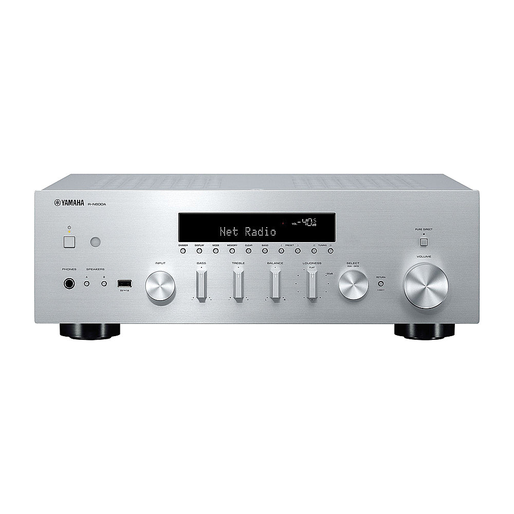 Yamaha - Bluetooth 120-Watt-Continuous-Power 2.0-Channel Network Stereo Receiver with Remote, R-N600A - Silver_3