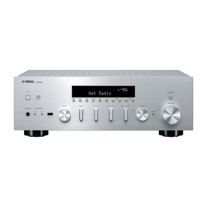 Yamaha - Bluetooth 120-Watt-Continuous-Power 2.0-Channel Network Stereo Receiver with Remote, R-N600A - Silver_3