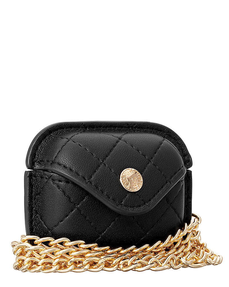 WITHit - Anne Klein - Quilted Crossbody Case for Apple AirPods Pro - Black/Gold_2