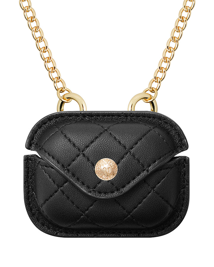 WITHit - Anne Klein - Quilted Crossbody Case for Apple AirPods Pro - Black/Gold_0