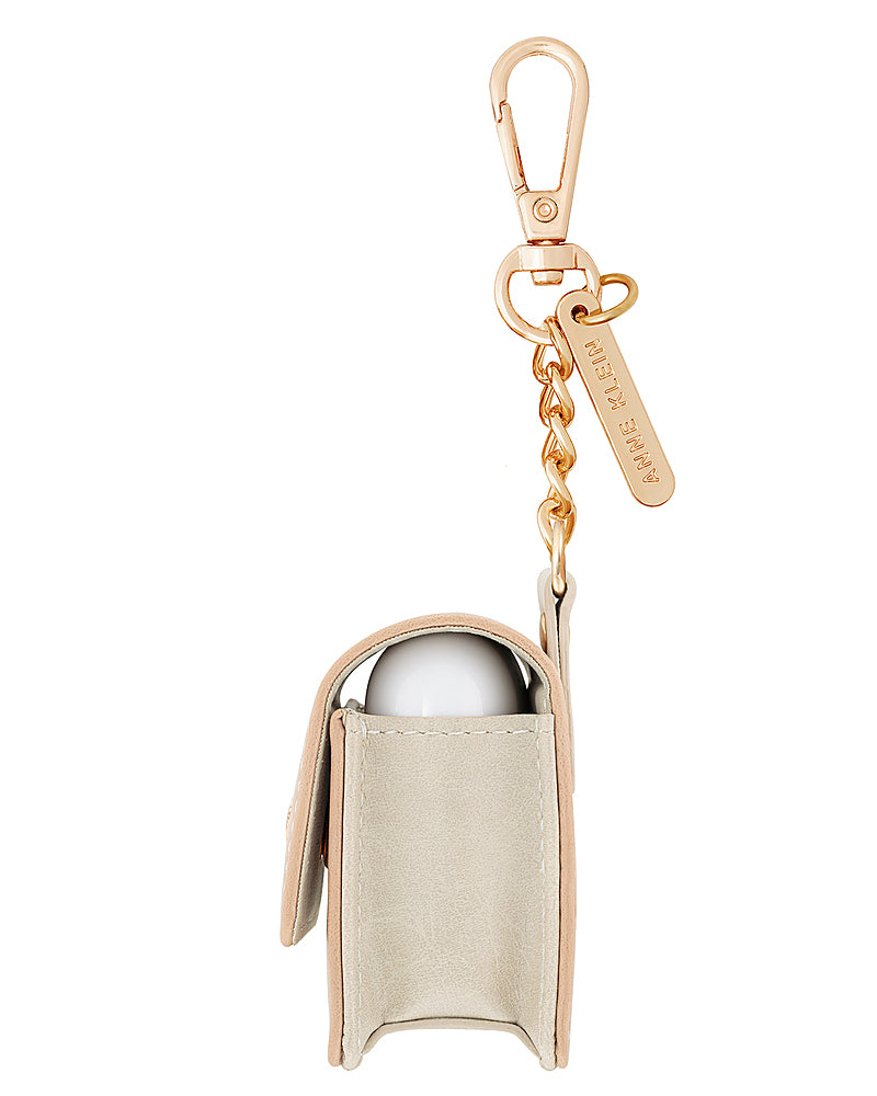 WITHit - Anne Klein - Faux Leather Keychain Case for Apple AirPods - Blush/Cream_2