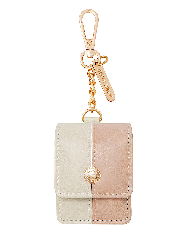 WITHit - Anne Klein - Faux Leather Keychain Case for Apple AirPods - Blush/Cream_0