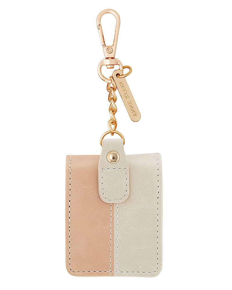 WITHit - Anne Klein - Faux Leather Keychain Case for Apple AirPods - Blush/Cream_1