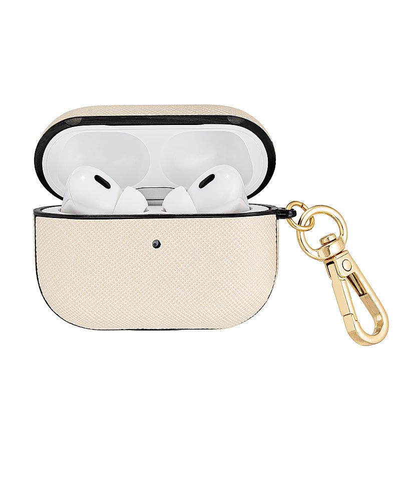 WITHit - Anne Klein - Saffiano Vegan Leather Case for Apple AirPods Pro and Pro3 - Ivory/Gold_3