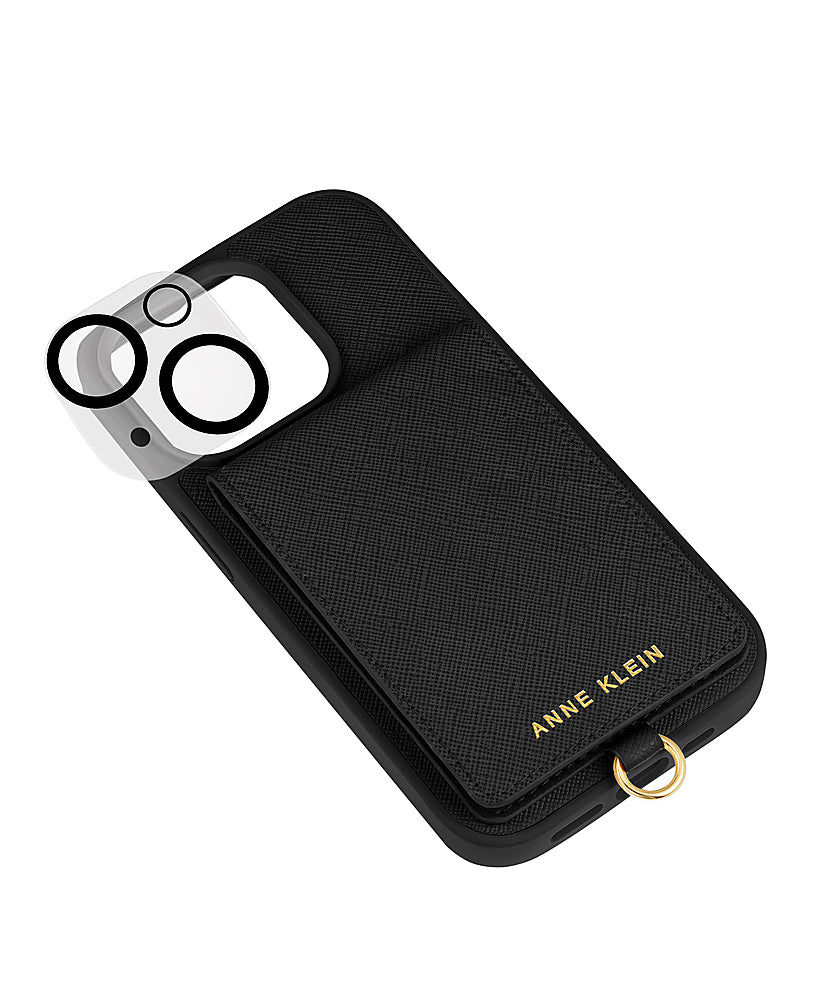 WITHit - Anne Klein - Saffiano Vegan Leather Case for Apple iPhone 14/13 - Black/Gold_2