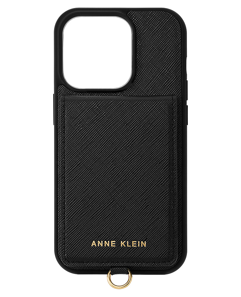 WITHit - Anne Klein - Saffiano Vegan Leather Case for Apple iPhone 14/13 - Black/Gold_0