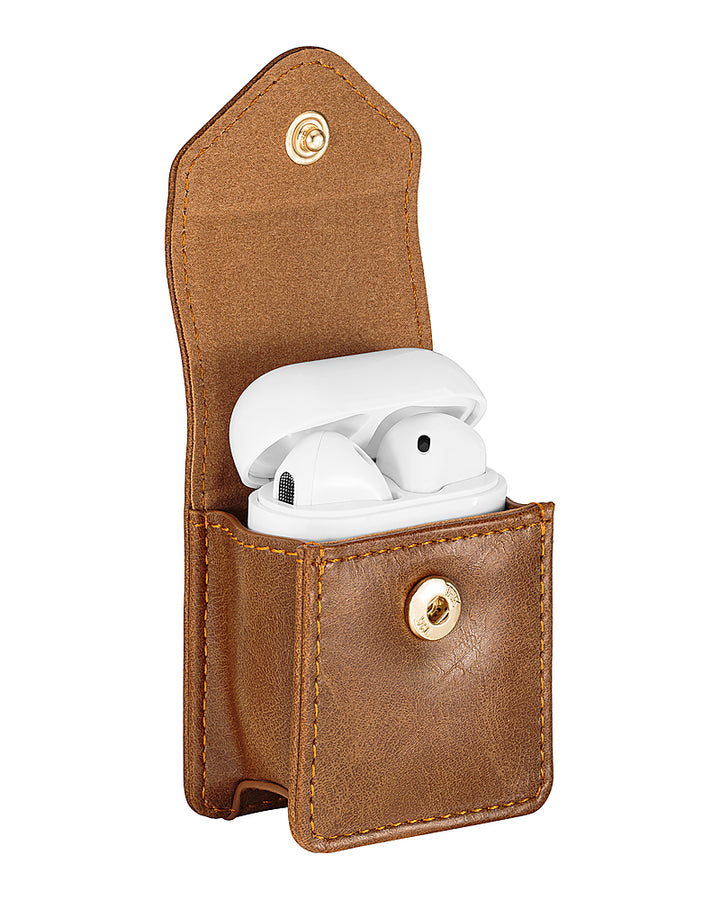 WITHit - Anne Klein - Faux Leather Case with Clip for Apple AirPods - Brown/Gold_2