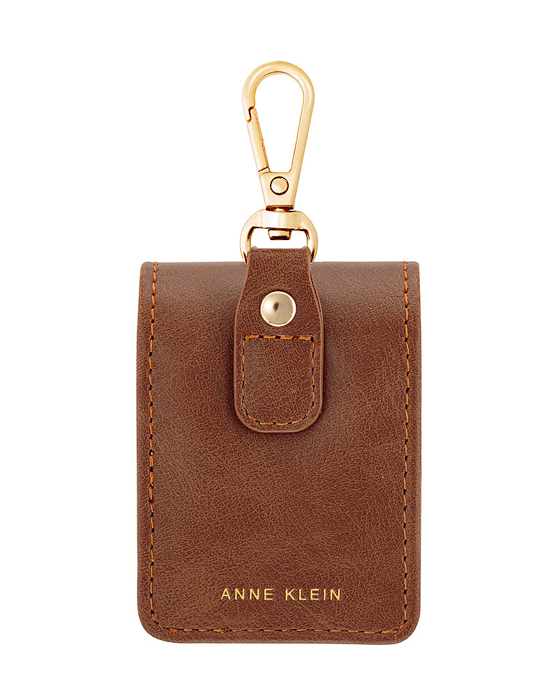 WITHit - Anne Klein - Faux Leather Case with Clip for Apple AirPods - Brown/Gold_1
