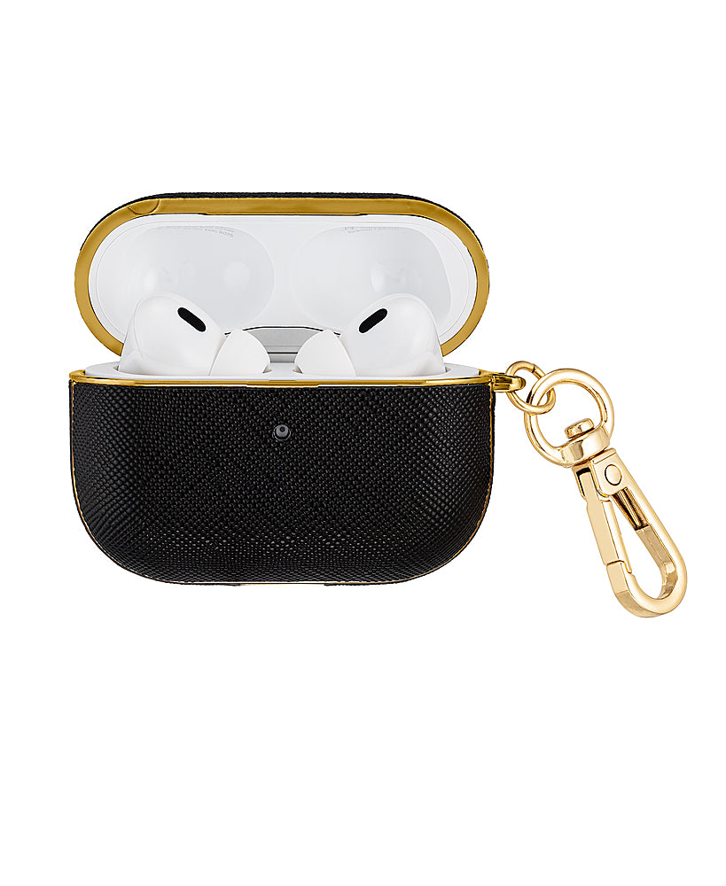 WITHit - Anne Klein - Saffiano Vegan Leather Case for Apple AirPods Pro and Pro2 - Black/Gold_3