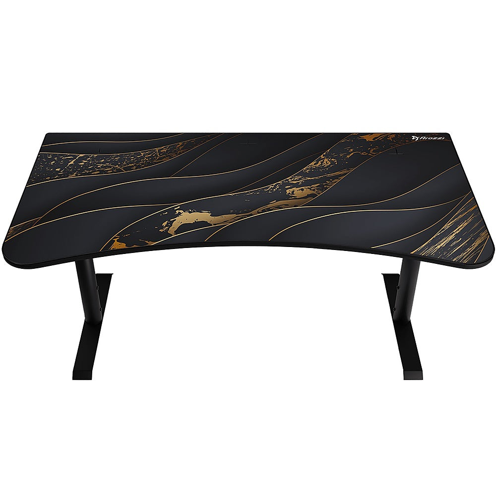 Arozzi - Arena Ultrawide Curved Gaming Desk - Black Gold_1