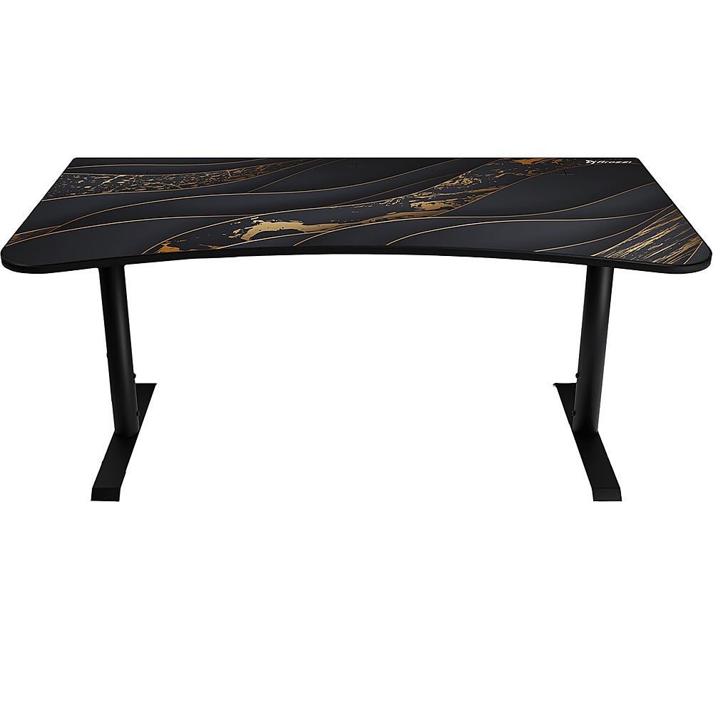 Arozzi - Arena Ultrawide Curved Gaming Desk - Black Gold_3