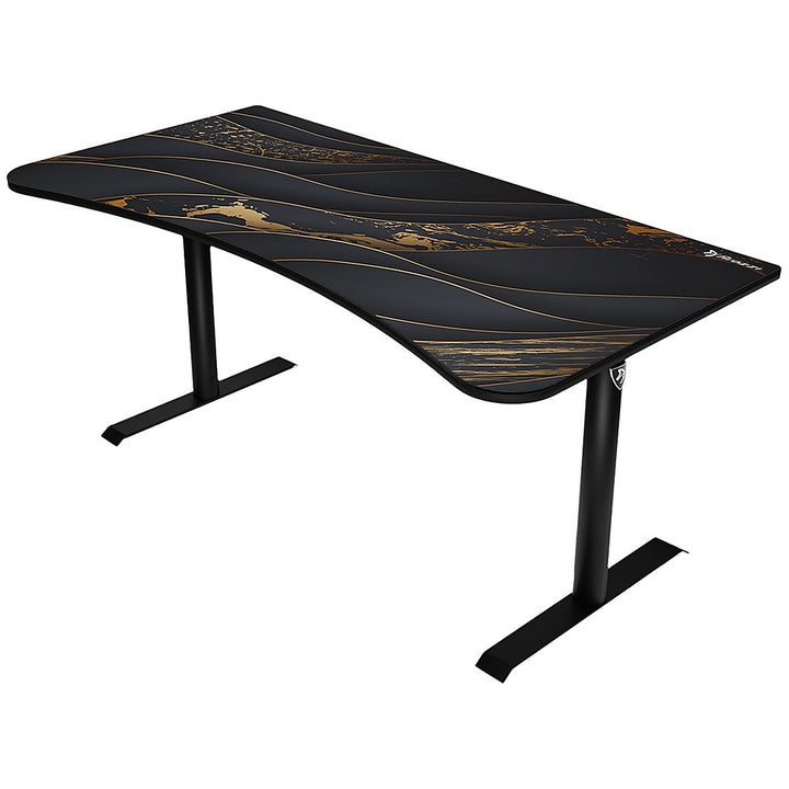 Arozzi - Arena Ultrawide Curved Gaming Desk - Black Gold_2
