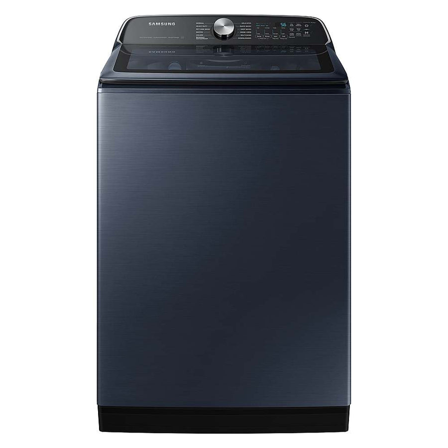 Samsung - 5.4 Cu. Ft. High-Efficiency Smart Top Load Washer with Pet Care Solution - Brushed Navy_0