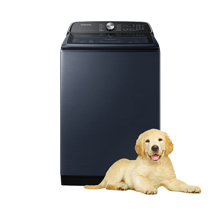 Samsung - 5.4 Cu. Ft. High-Efficiency Smart Top Load Washer with Pet Care Solution - Brushed Navy_10