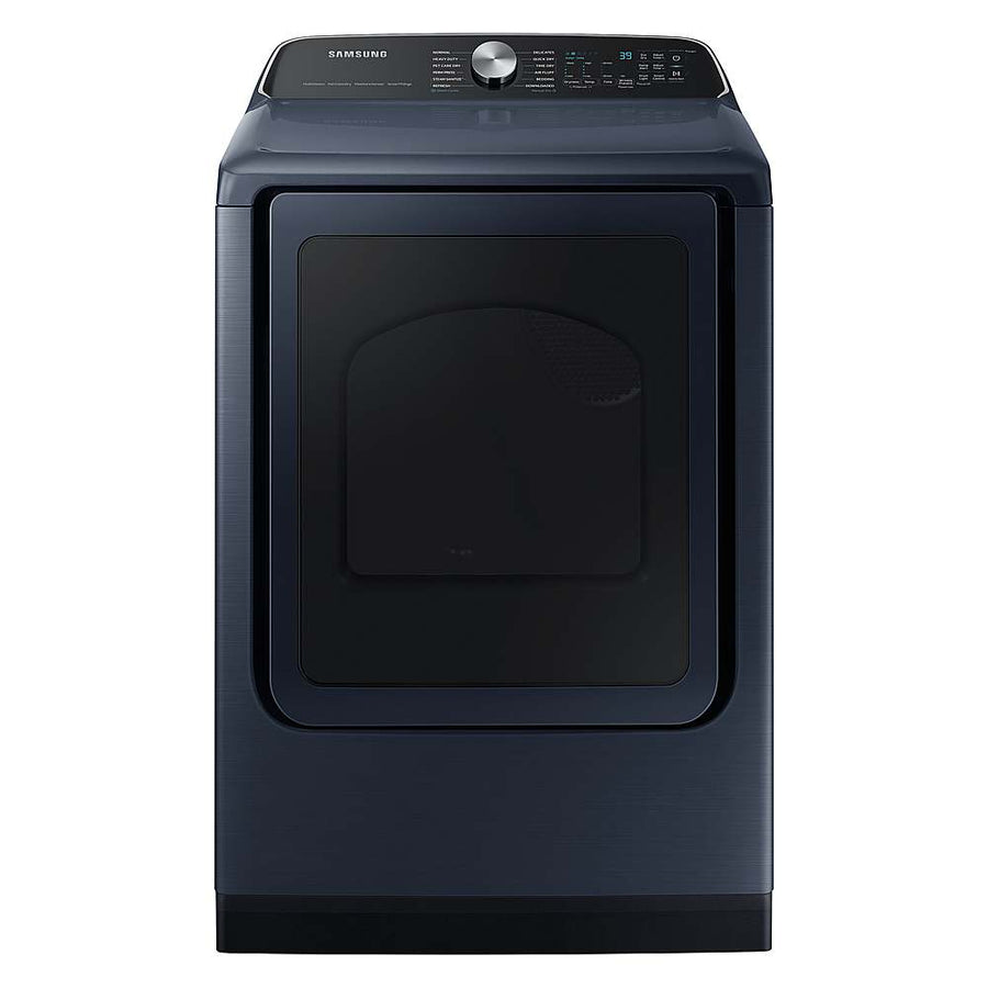 Samsung - 7.4 Cu. Ft. Smart Electric Dryer with Steam and Pet Care Dry - Brushed Navy_0